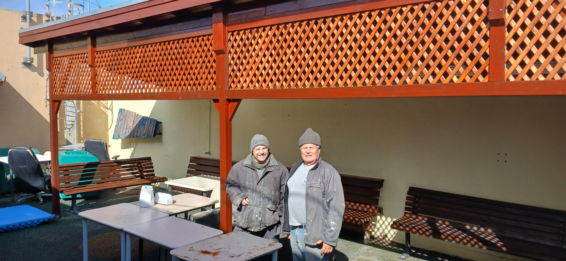 Truls og Steinar. Steinar som snart drar hjem har vært volontør mange perioder tidligere.