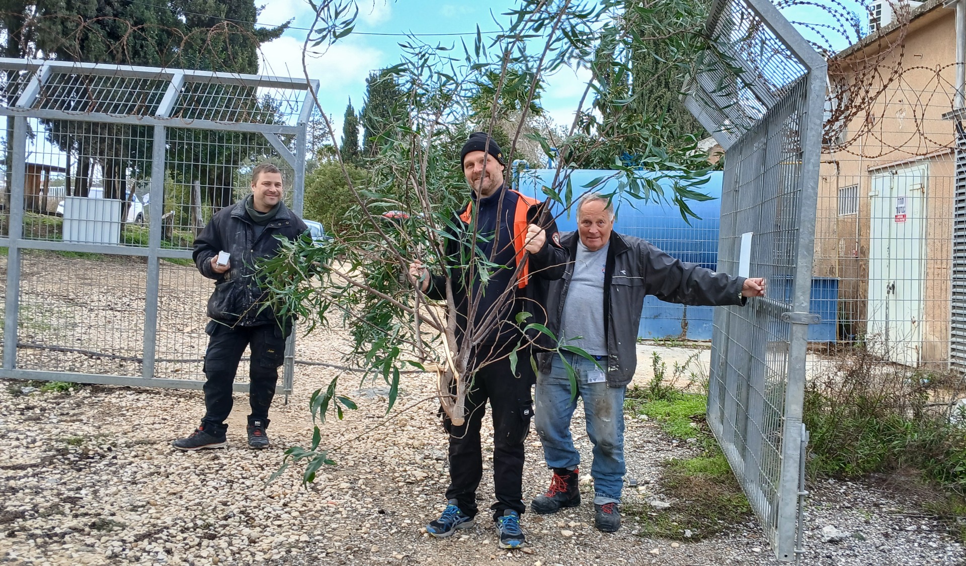 Truls, Bård og Steinar tar alle i et tak der det trengs. 